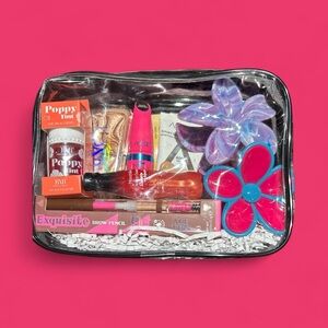 Vibrant Makeup Set with Floral Accents